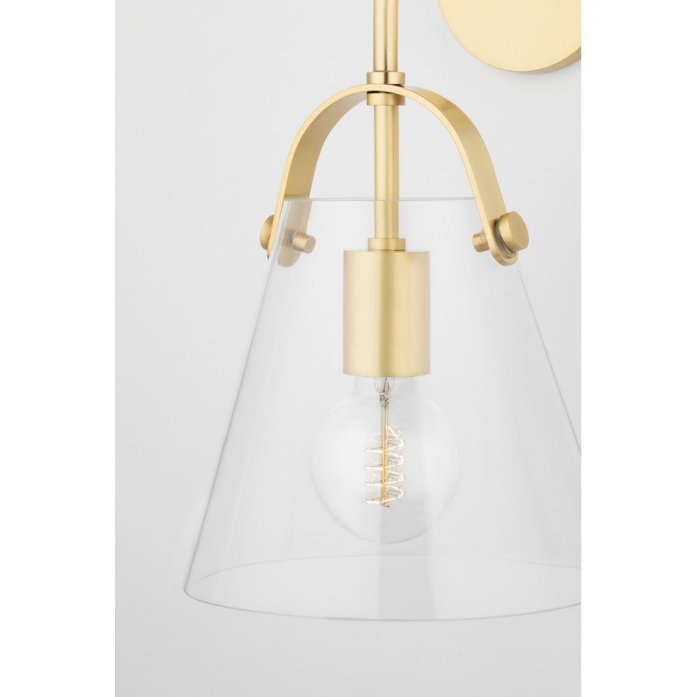 Karin Modern Aged Brass Glass Pendant Light