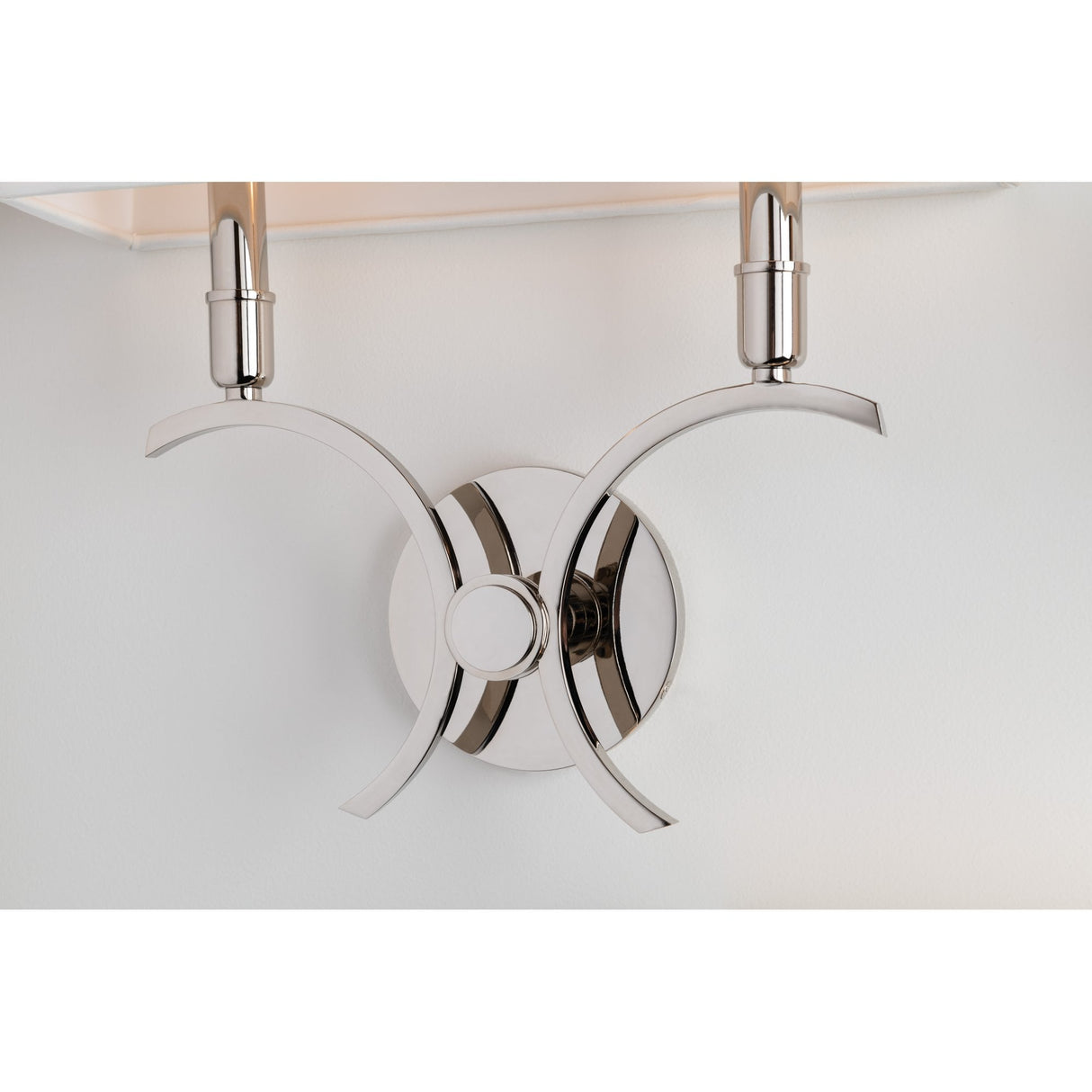Gwen Elegant Polished Nickel Dual-Light Wall Sconce