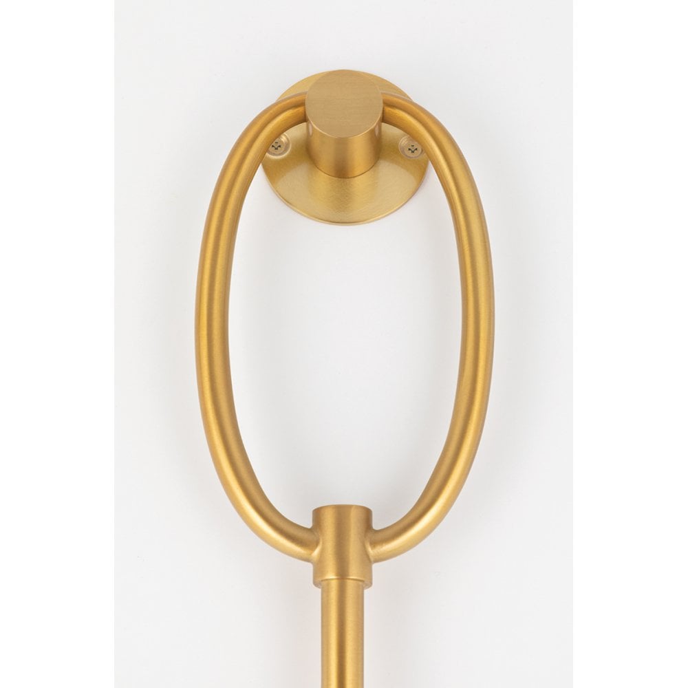 Elegant Aged Brass Lantern Wall Sconce