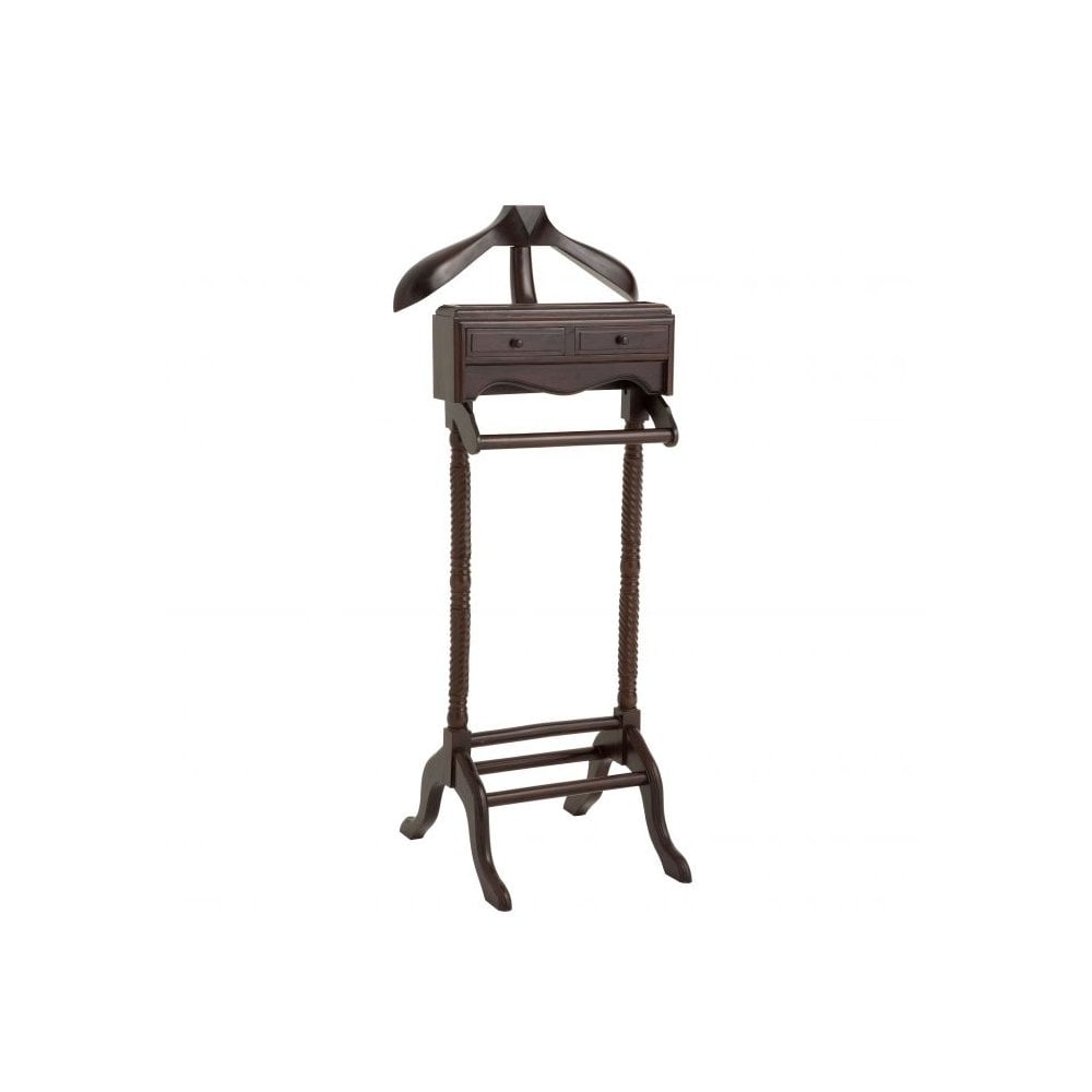 Elegant Mahogany Valet Stand with Dark Brown Finish