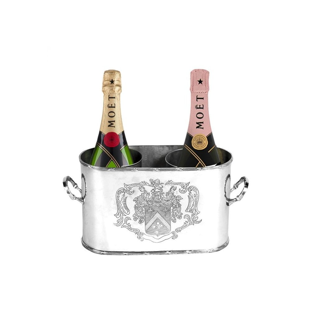 Sophisticated Maggia Double Wine Chiller, Nickel Elegance