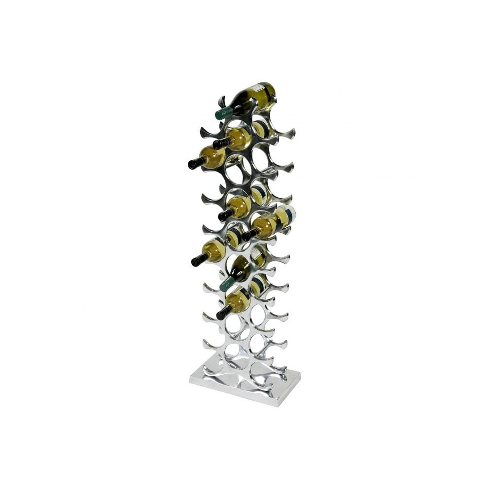 Alboran L Contemporary Wine Rack – Polished Aluminium Finish