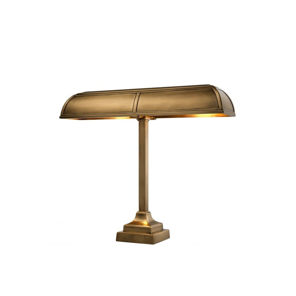 Art Deco Elegance: Antique Brass Banker Desk Lamp