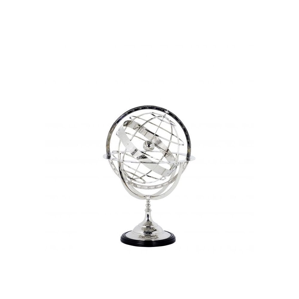 Stylish Nickel Globe with Elegant Black Base