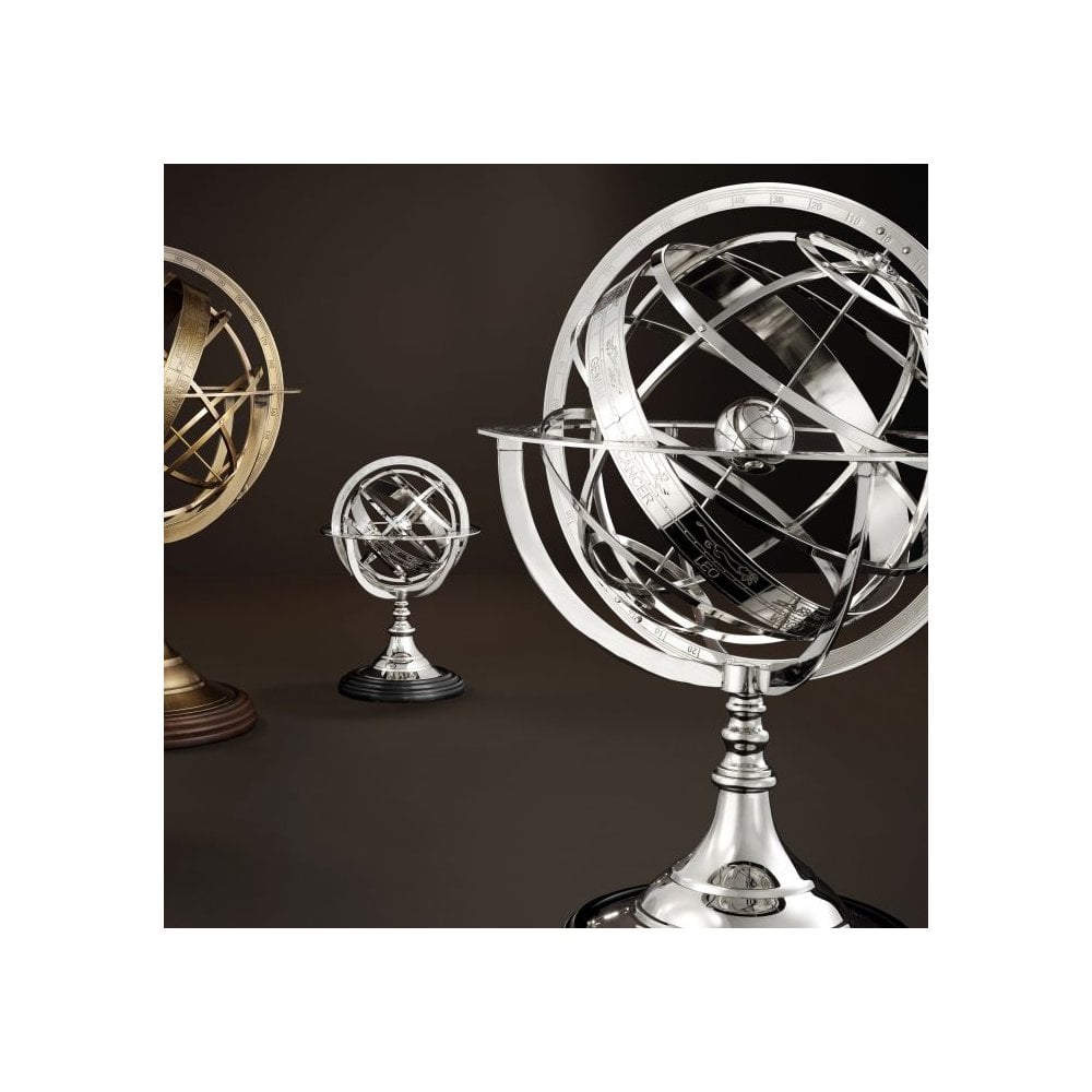 Stylish Nickel Globe with Elegant Black Base
