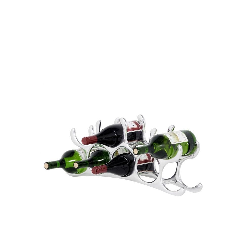 Alboran M Wine Rack in Polished Aluminium - Modern Elegance for Up to 9 Bottles