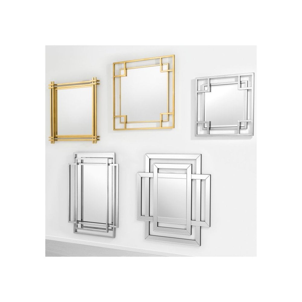 Elegant Reflection: Polished Stainless Steel Mirror with Beveled Glass