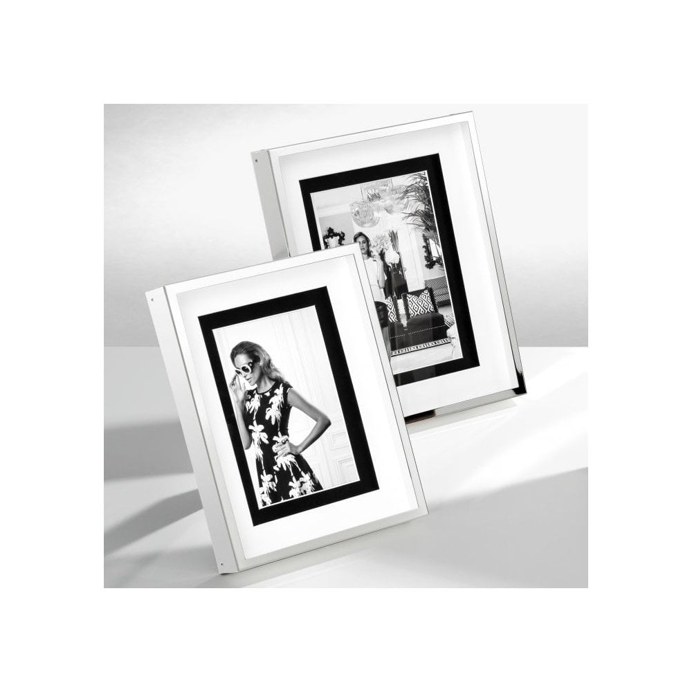 Silver-Plated Gramercy L Picture Frame with Clear Glass - 20.5 x 26 x 4 cm