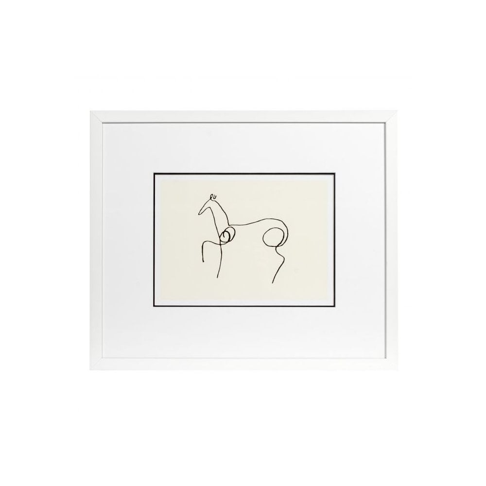 Pablo Picasso Print Duo: White Frame, Clear Glass - Grasshopper & Horse