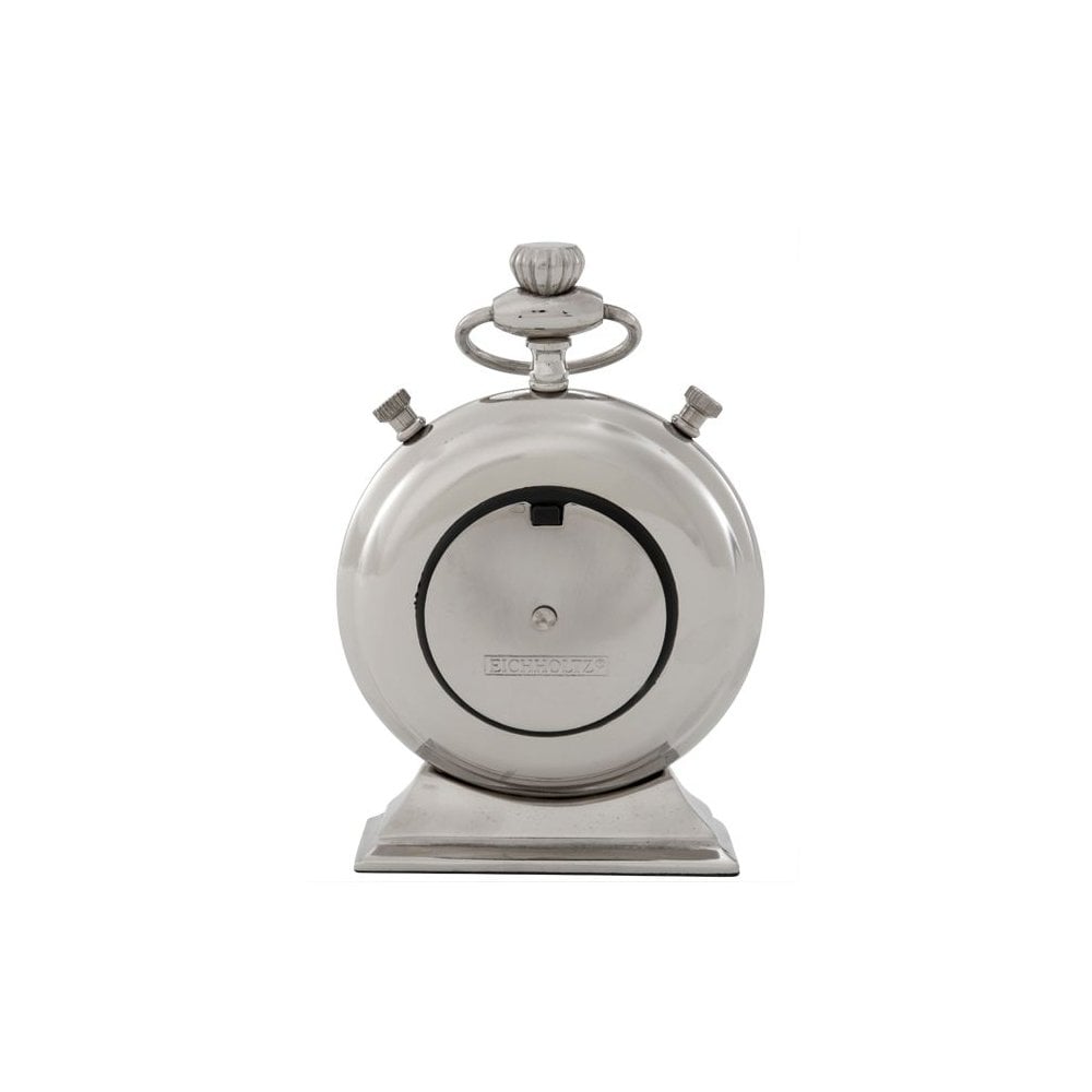 Elegant Alain L Desk Clock with Nickel Finish
