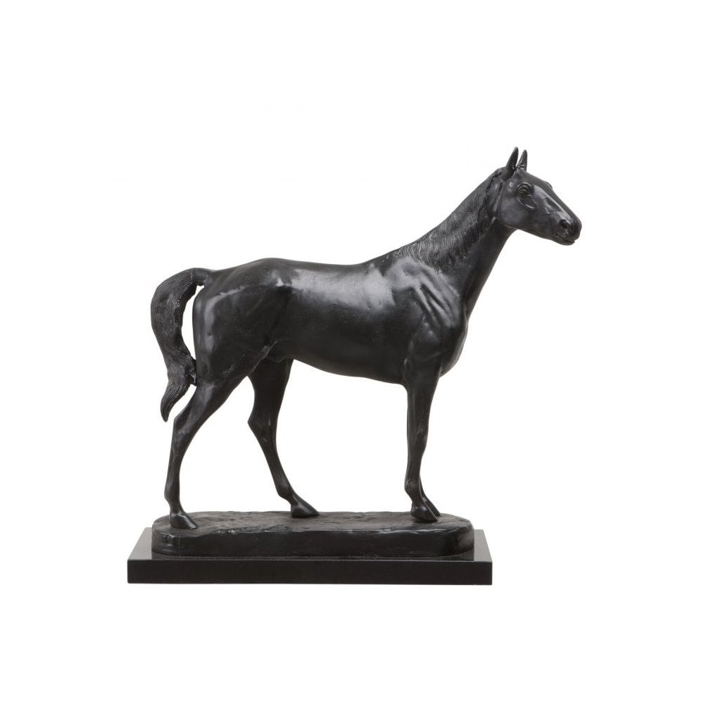 Majestic Rodondo Horse Sculpture in Antique Bronze with Granite Base