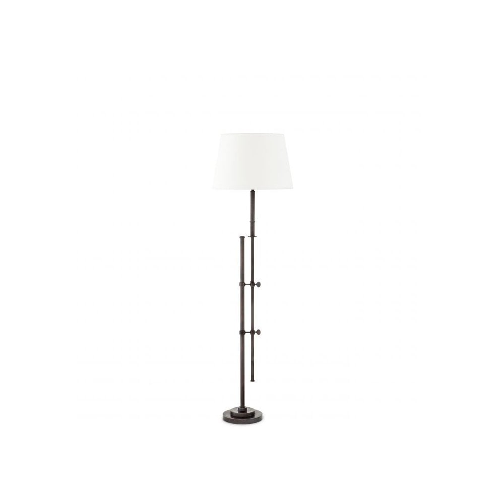 Bronze Elegance Floor Lamp with Off-White Shade
