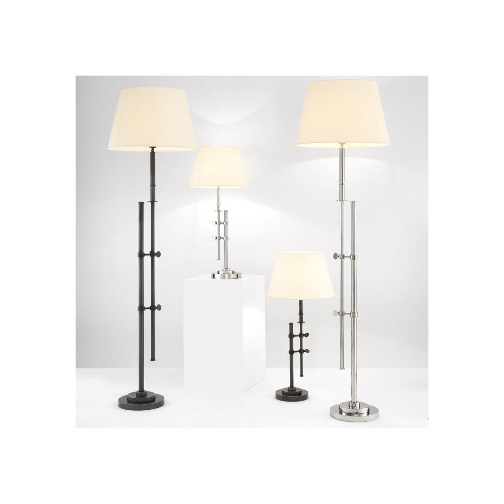 Bronze Elegance Floor Lamp with Off-White Shade