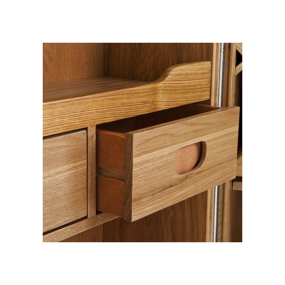 Elegant Campaign-Inspired Wine Cabinet in Bianco Check with Brass Accents