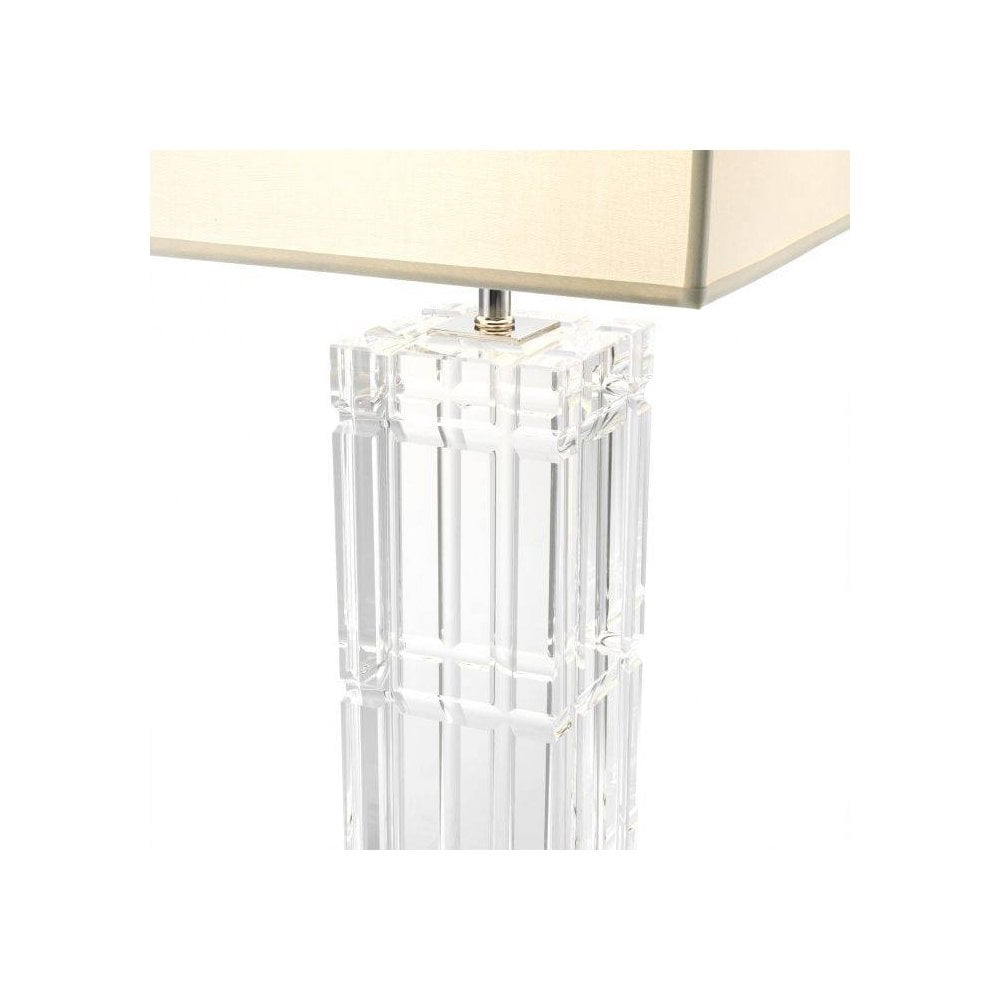 Crystal Glass Elegance Table Lamp with Nickel Accents