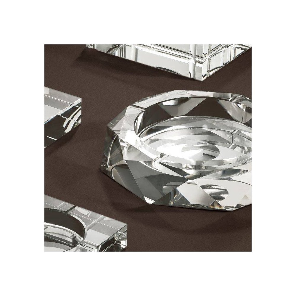 Luxury Crystal Glass Ashtray with Layered Design