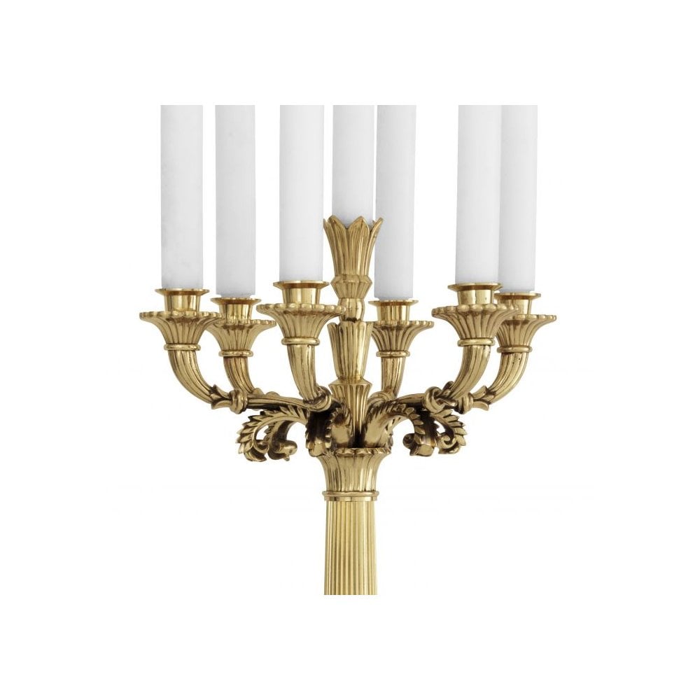 Jefferson Candle Holder: Elegant Polished Brass on Granite Base