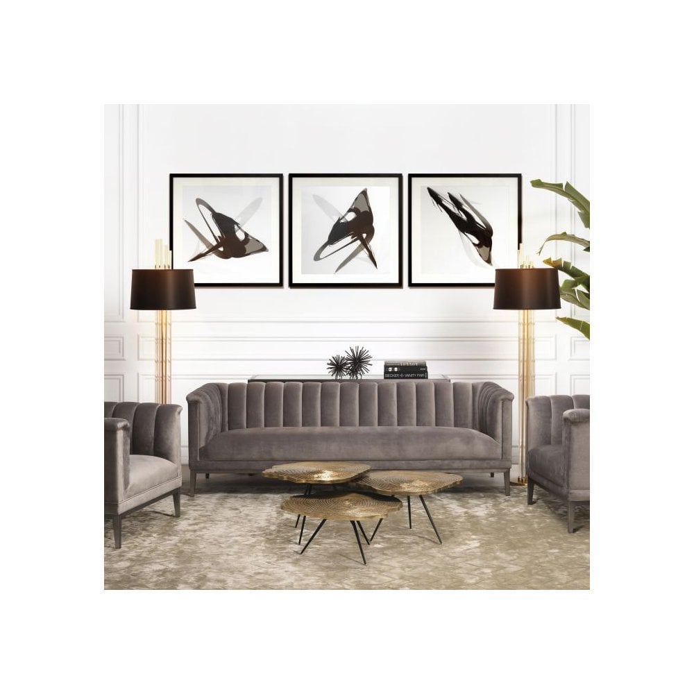 Abstract Elegance: Ivan Melotti Prints in Black Wood Frames with Clear Glass, Set of 2