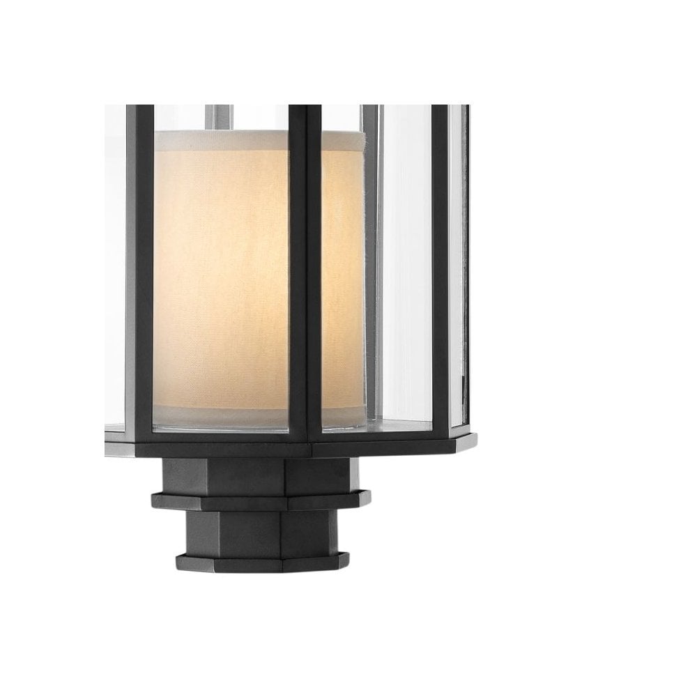 Monticello S Lantern in Black Matte with Clear Glass Panels
