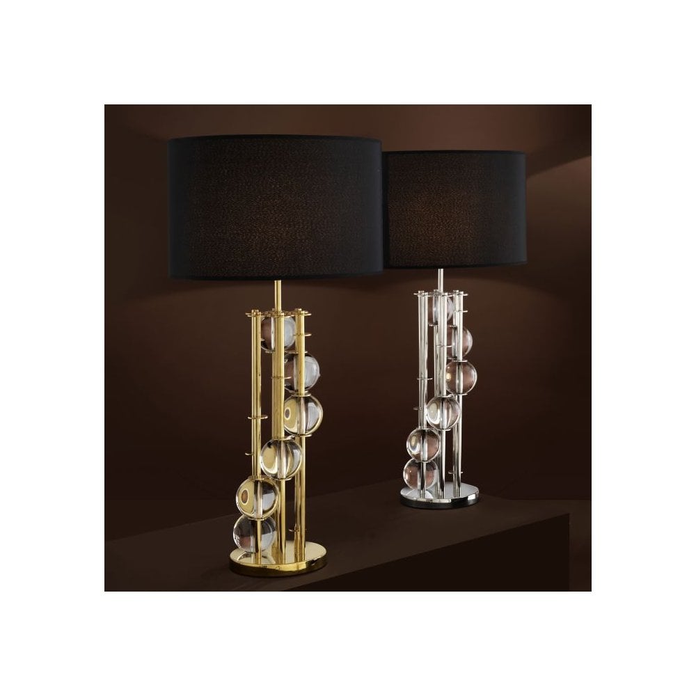 Elegant Lorenzo Table Lamp with Gold Finish and Clear Crystal Accents