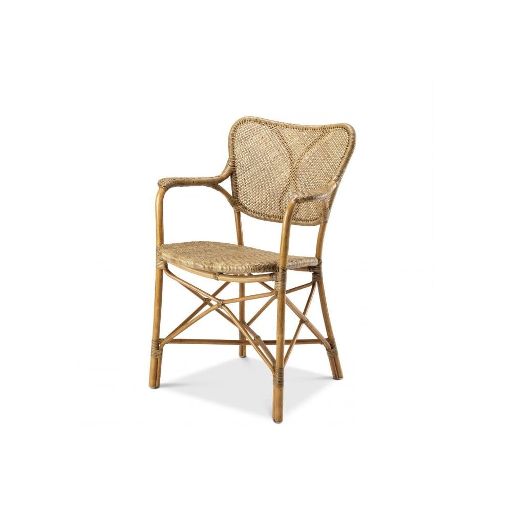 Vintage-Inspired Honey Rattan Armchair - Colony Collection