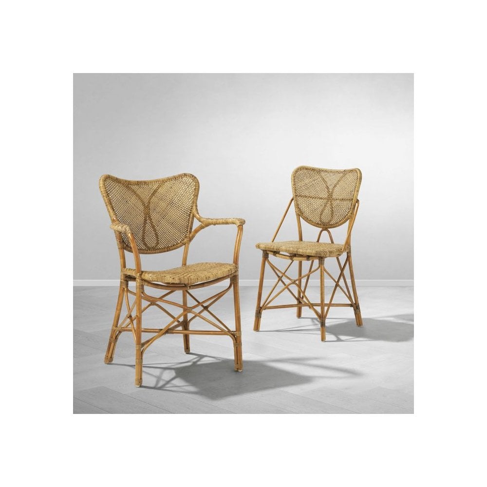 Vintage-Inspired Honey Rattan Armchair - Colony Collection