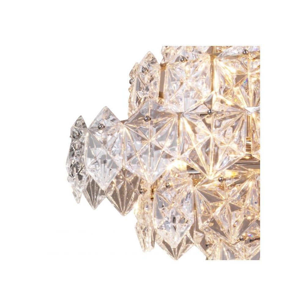 Elegant Hermitage L Chandelier: Clear Glass & Nickel Elegance