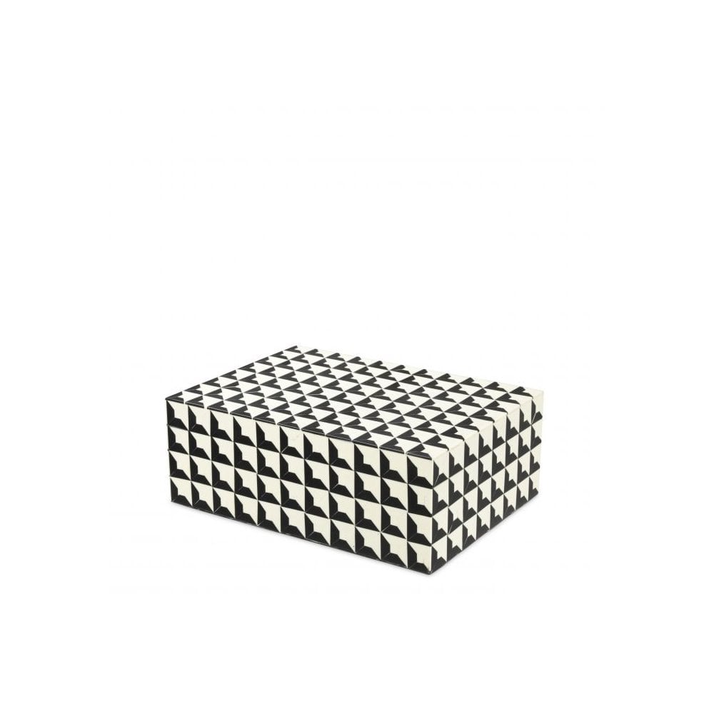 Monochrome Geometric Resin Inlay Box Cabas S