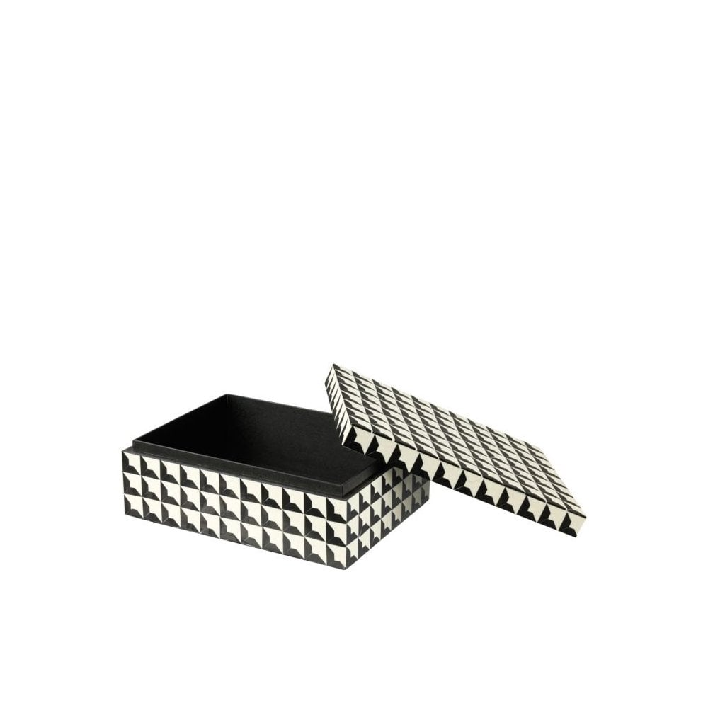 Monochrome Geometric Resin Inlay Box Cabas S