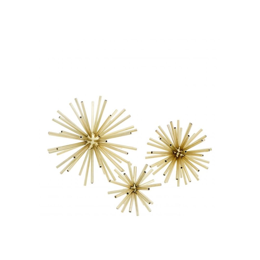 Polished Brass Meteor Trio - Sputnik-Inspired Décor Elements