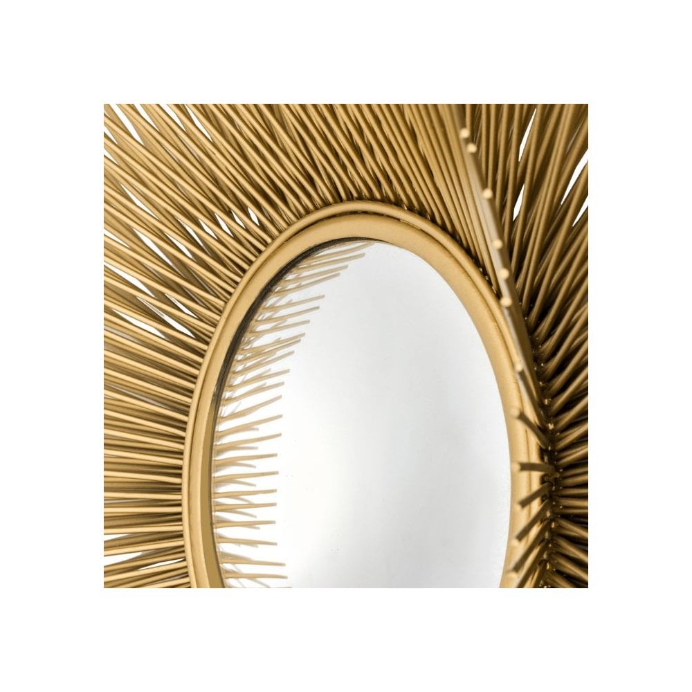 Sunburst Elegance Solaris Mirror, Gold Convex Design