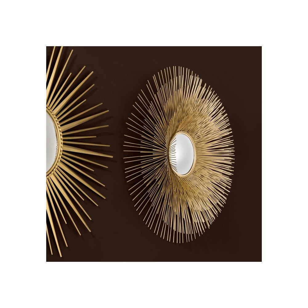 Sunburst Elegance Solaris Mirror, Gold Convex Design