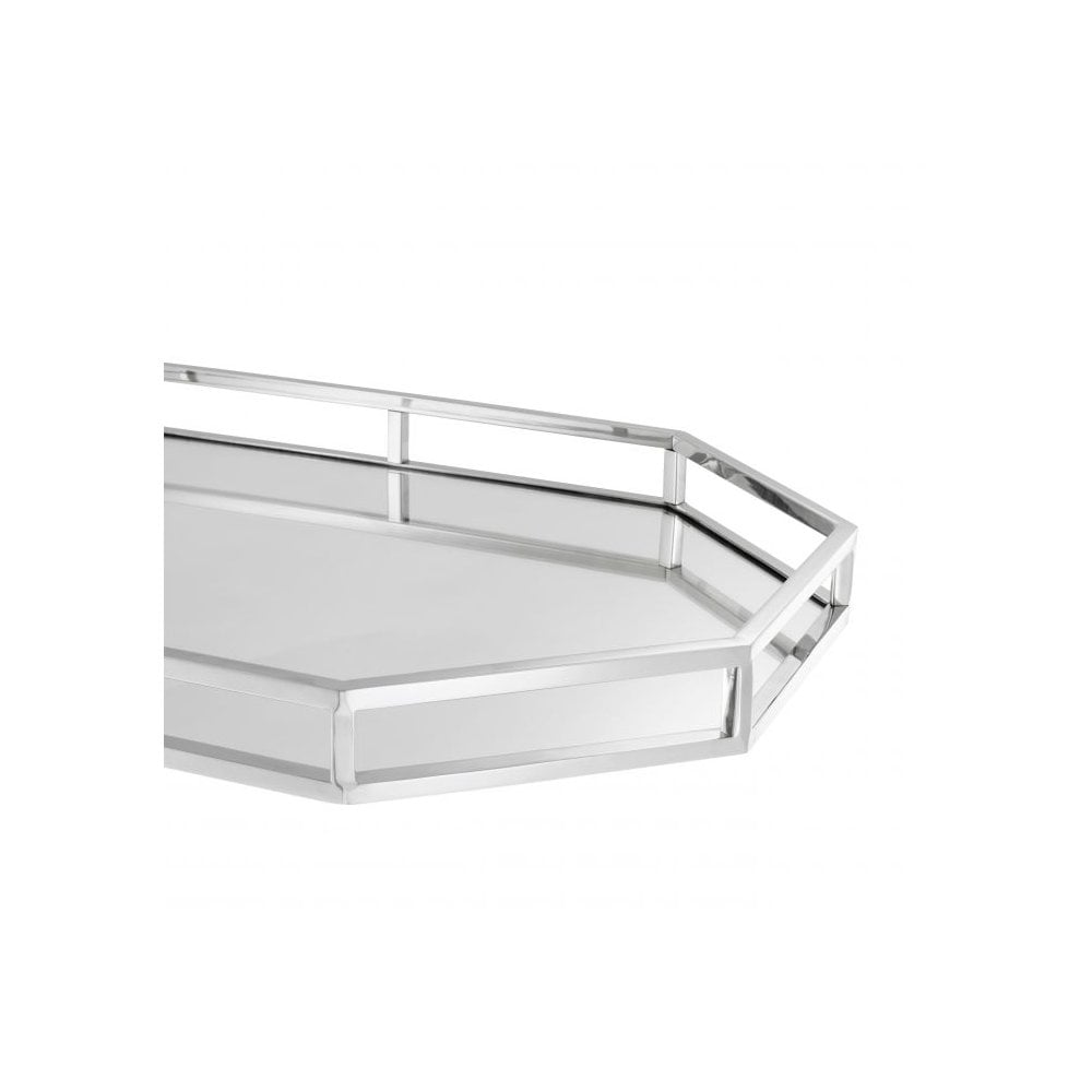 Luxurious Pelagos Mirror Tray with Nickel Finish