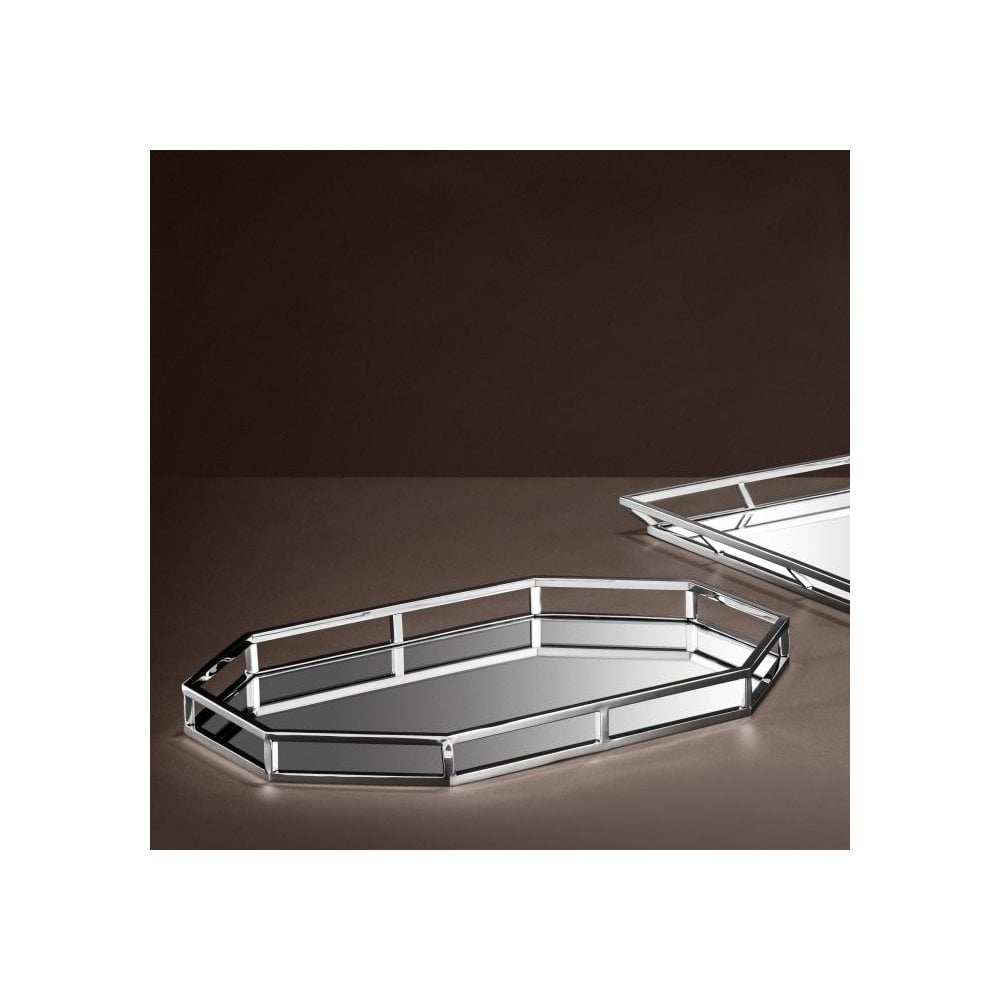 Luxurious Pelagos Mirror Tray with Nickel Finish