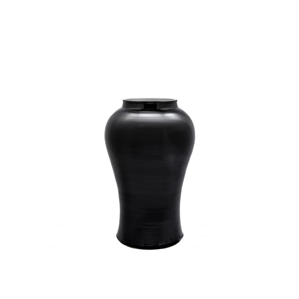 Elegant Golden Dragon Vase: Black and Gold Porcelain Masterpiece