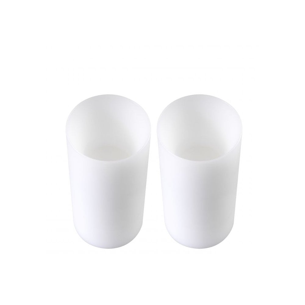Set of 2 Elegant White Artificial Pillar Candles, 10cm x 21cm for Indoor Ambiance