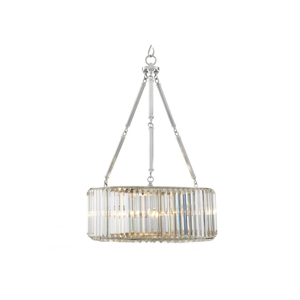 Infinity Chandelier, Nickel Finish with Crystal Glass Elegance