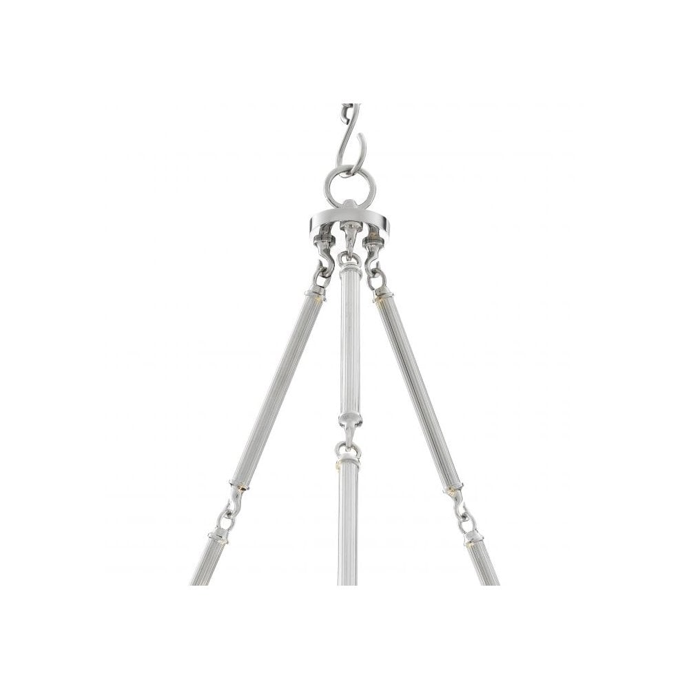 Infinity Chandelier, Nickel Finish with Crystal Glass Elegance