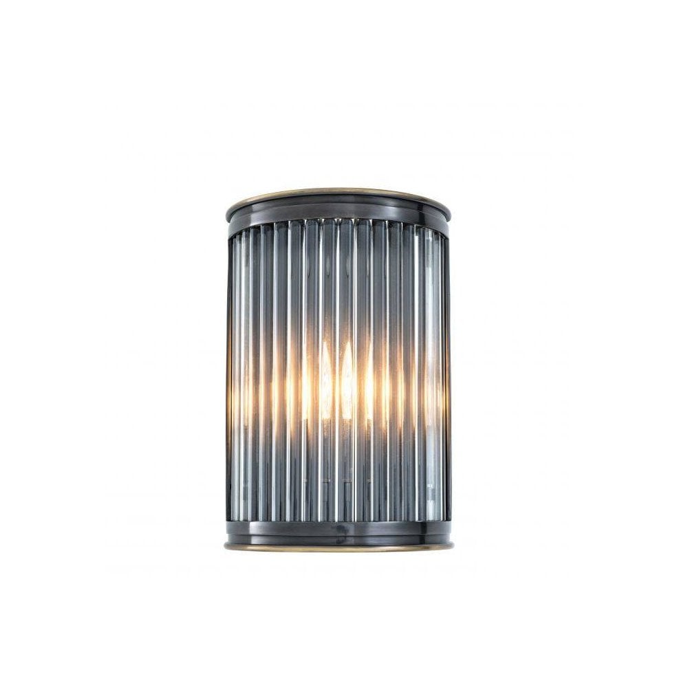 Alice Wall Lamp, Gunmetal Finish with Clear Glass Detailing