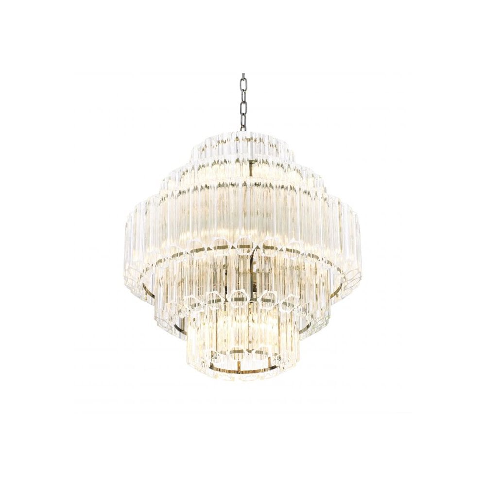 Vittoria Elegance Chandelier, Clear Glass & Nickel Finish