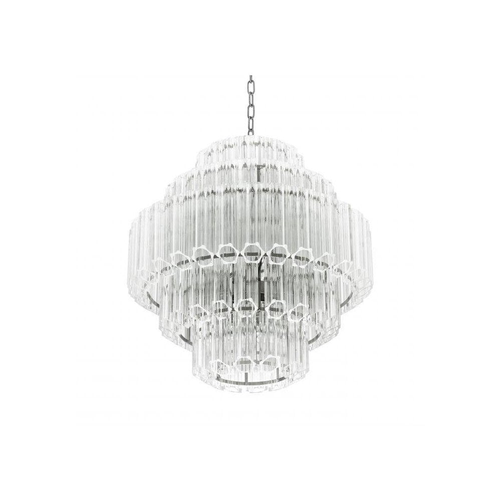 Vittoria Elegance Chandelier, Clear Glass & Nickel Finish