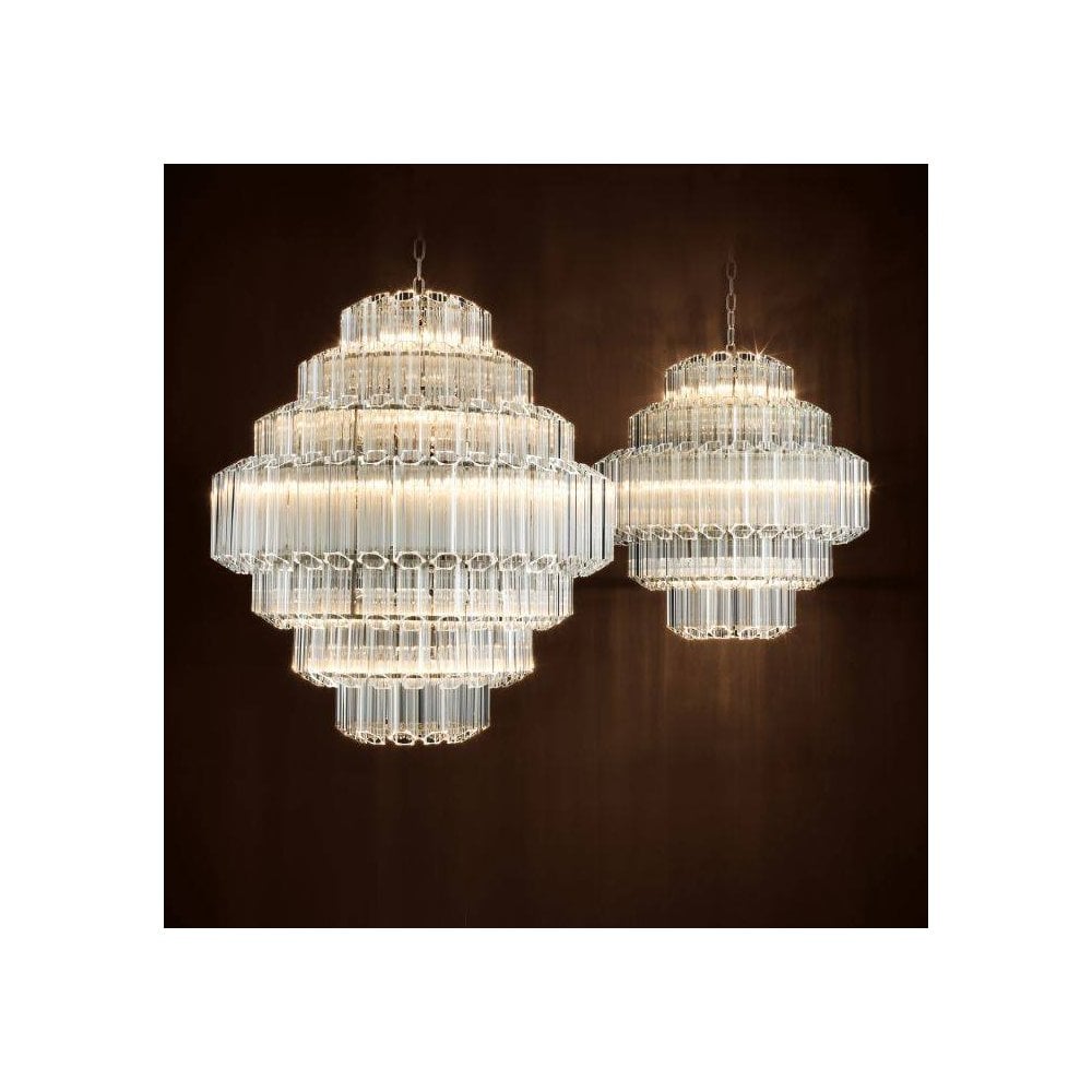 Vittoria Elegance Chandelier, Clear Glass & Nickel Finish