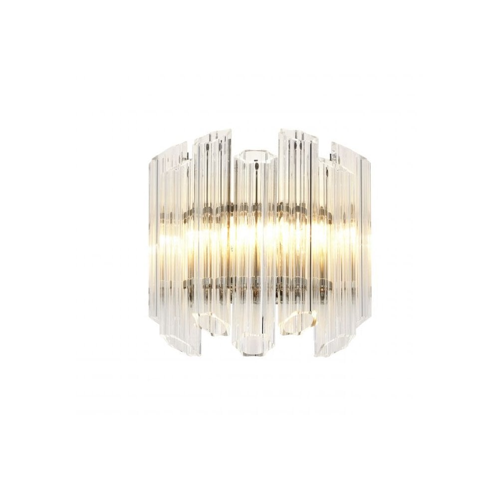 Glamorous Vittoria Wall Sconce with Clear Glass and Nickel Finish
