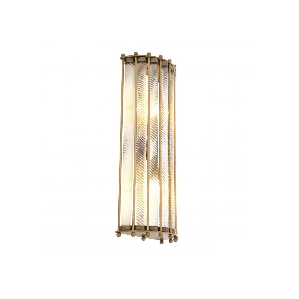 Vintage Elegance Wall Lamp: Tiziano with Antique Brass and Handcrafted Glass Detailing