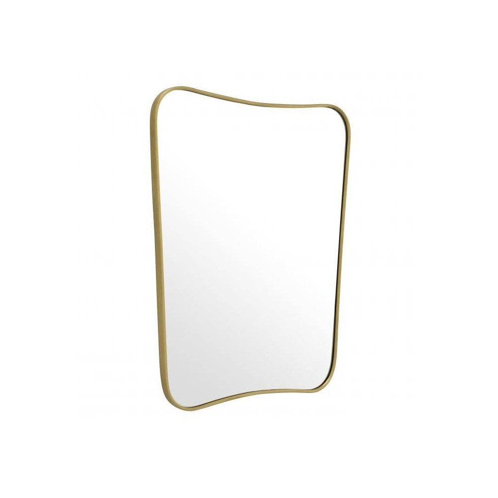 Vivienne Retro Mirror in Elegant Brushed Brass Finish