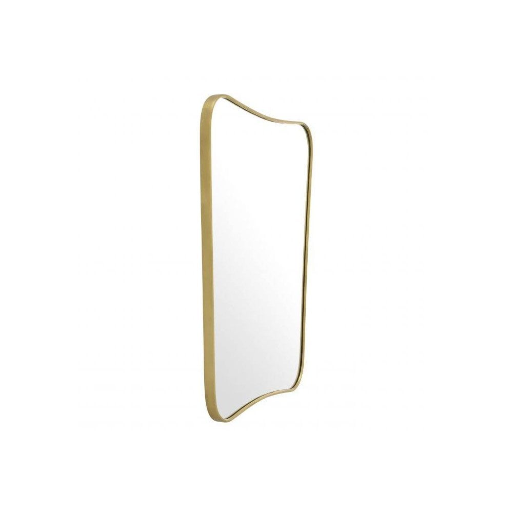 Vivienne Retro Mirror in Elegant Brushed Brass Finish