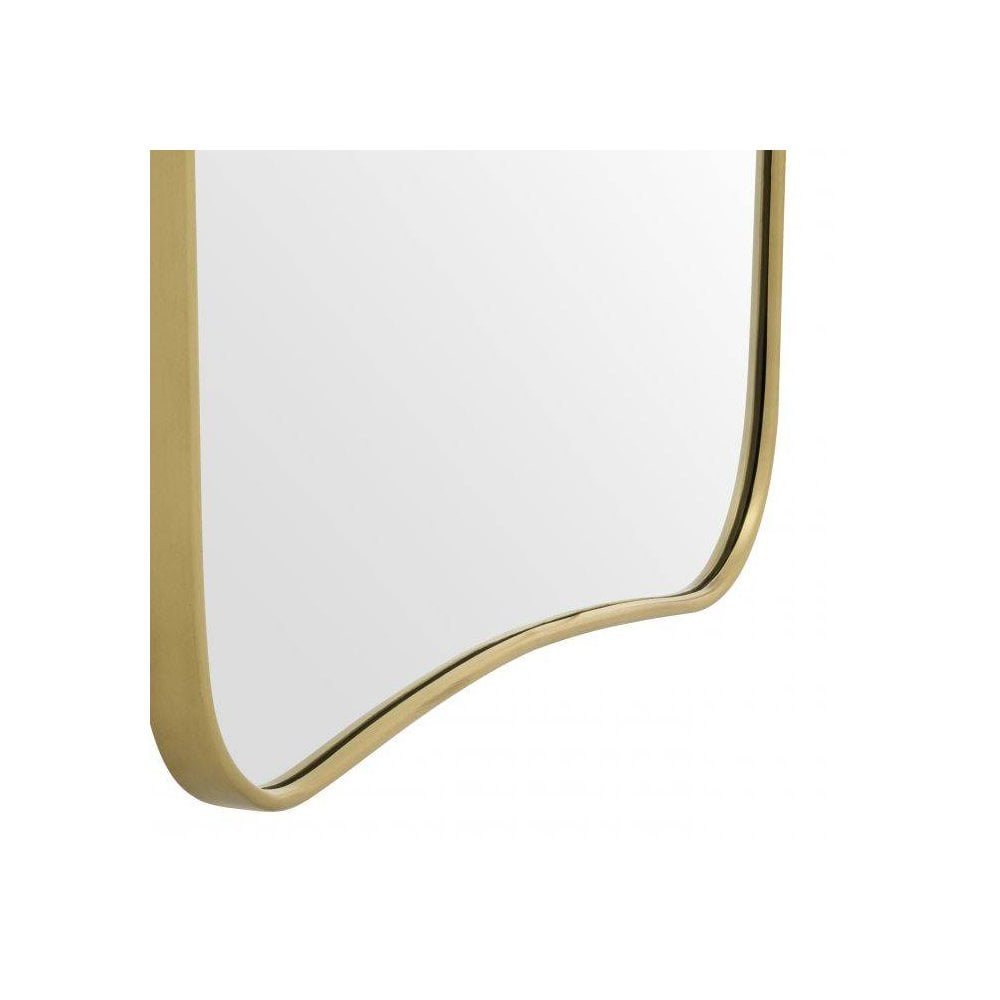 Vivienne Retro Mirror in Elegant Brushed Brass Finish