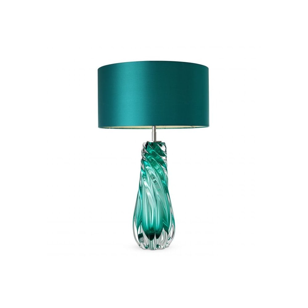 Turquoise Barron Table Lamp with Solid Glass Base