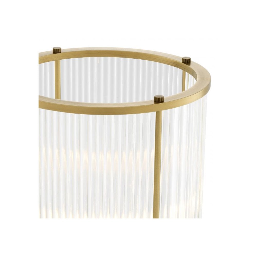 Art Deco Mayson L Lantern, Antique Brass with Clear Glass