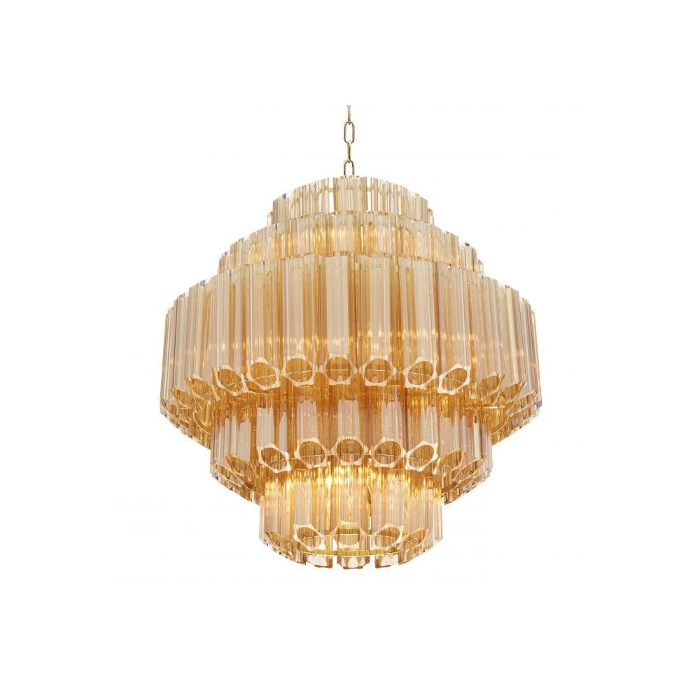 Vittoria S Chandelier: Luxurious Gold Glass and Finish